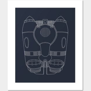 Rocketeer Flyer Jetpack Rocket Schematics Posters and Art